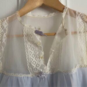 Vintage Baby Blue Sheer Lace Nightie – 1960s Charm